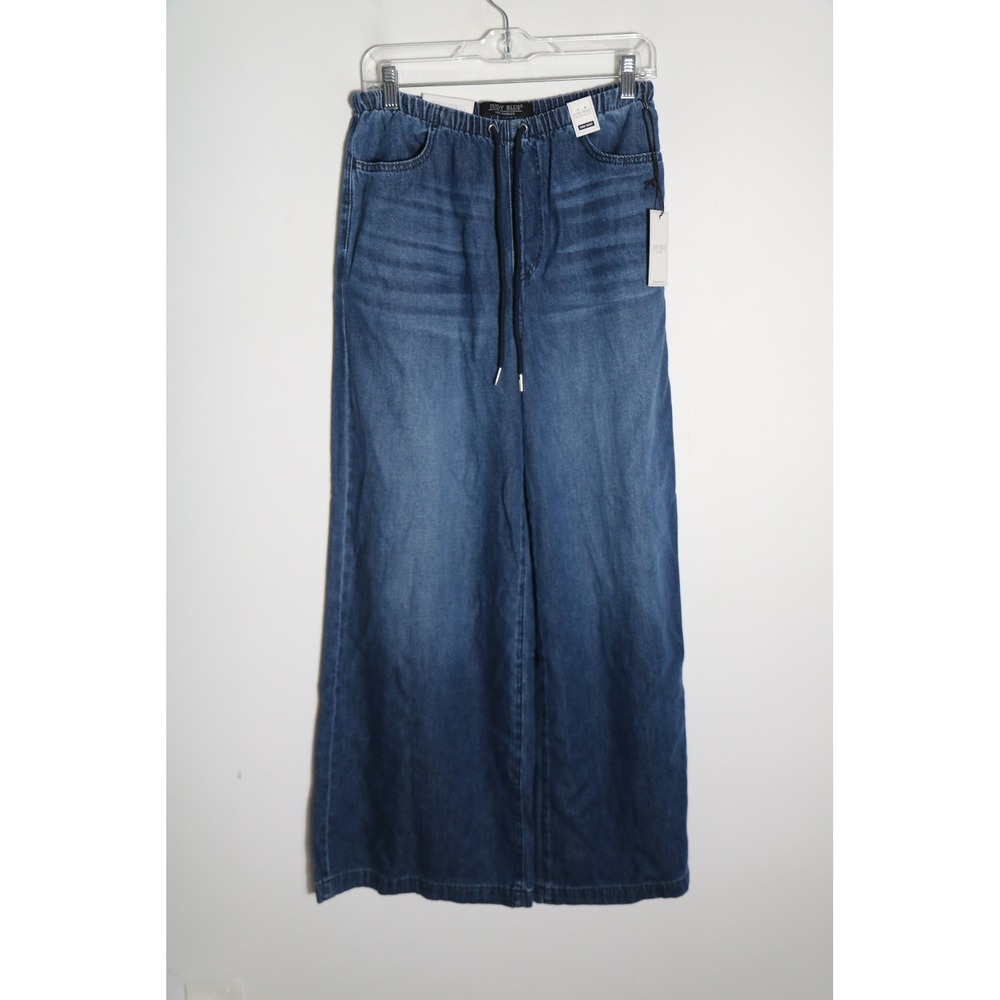Judy Blue Wide Leg Palazzo Featherweight Elastic Waistband Jeans 0 24 Dark Wash